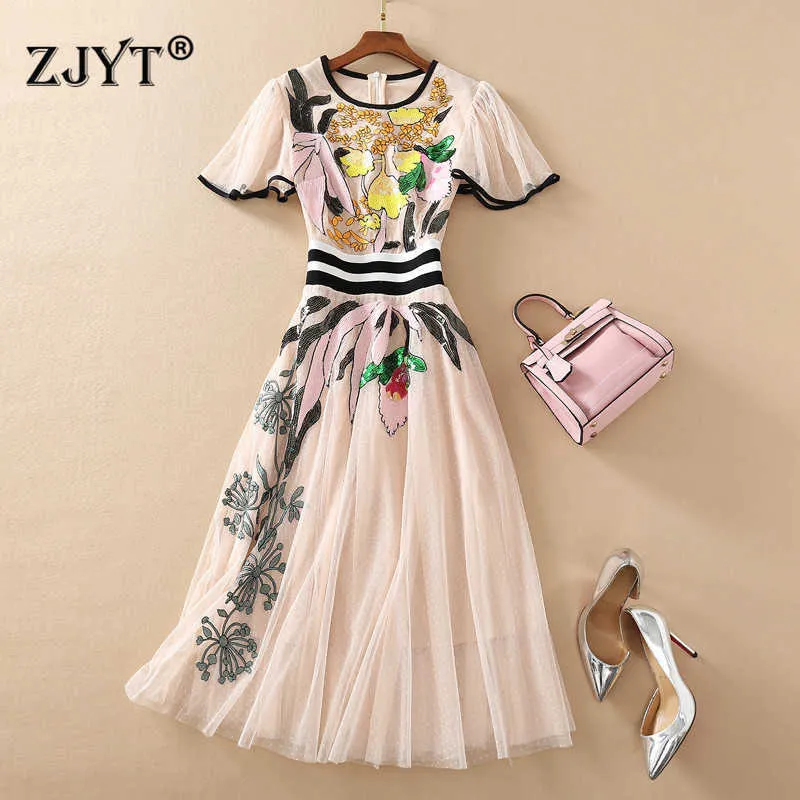 anthropologie floral embroidered dress Pink Spring Arabesc Embroidered Euroflax™ Premium Linen Mini Dress