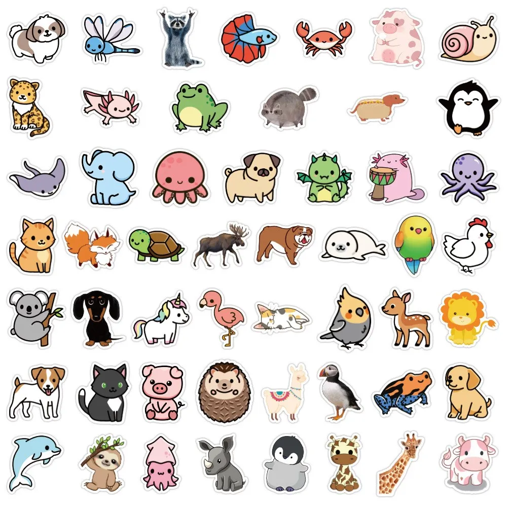 100Pcs Cute Animal Stickers,Vinyl Waterproof Stickers for Laptop