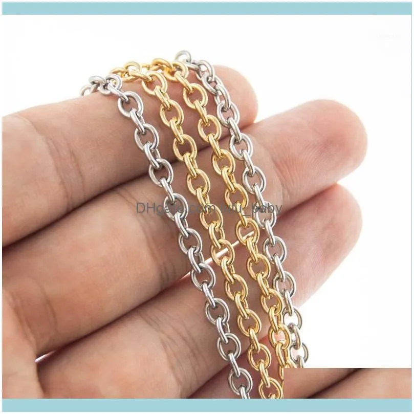 Kettingen Hangers Sieradenkettingen Roestvrij Staal Grote Rolo O Vorm Ketting 2Mm Ketting Choker Voor Vrouwen Drijvende Medaillon Vrouwelijke Kettingen Gehelen