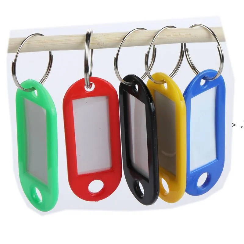 50 pçs / set multicolor keychain chave de identificação etiqueta etiquetas de bagagem tags número número de classificação cartão chaveiro chaveiro atacado rrd11800