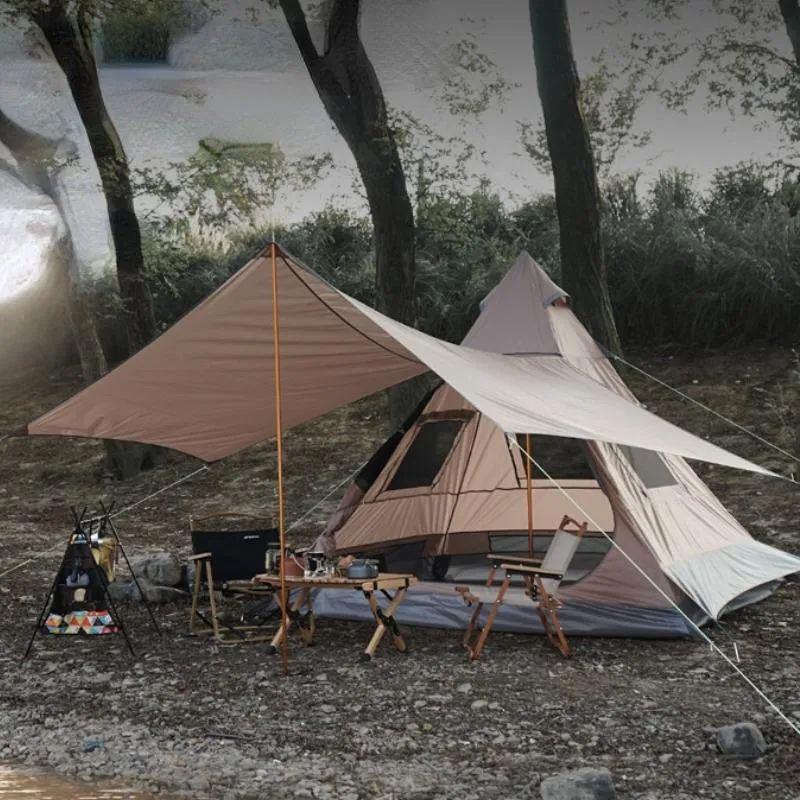 Carpas y refugios para acampar al aire libre Tienda de yurta ultraligera 3-4 personas con dosel a prueba de agua Fiesta Pyramid Tipi