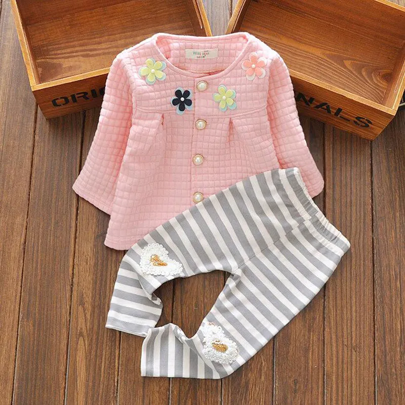 Baby Clothes Set Girls Spring Autumn Casual Suit Fashion Cute Toddler Girl Birthday outfits Kids Baby 1-4Y Clothing Sets