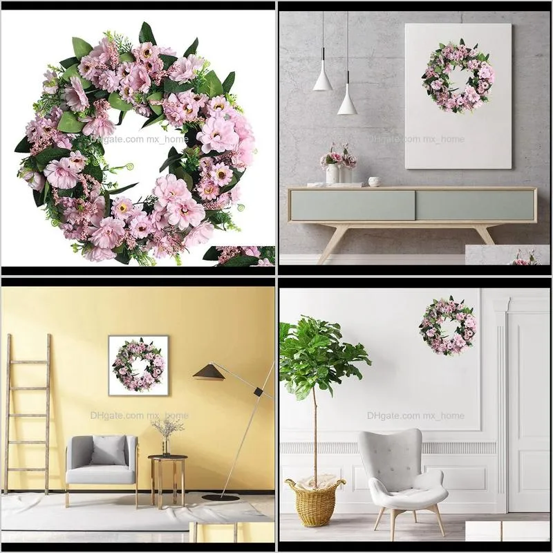 hot artificial small daisy wreath for front door window wall wedding party venue layout props farmhouse garden home wreath