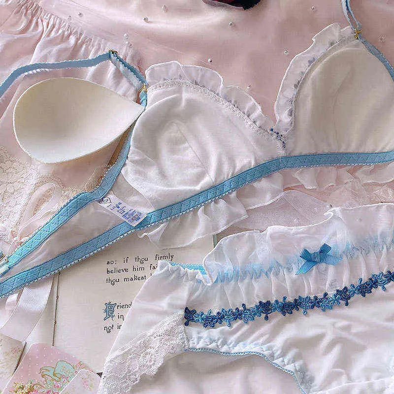 NXYセクシーセットニューガールジャパン様式カンテンセット学生ロリータONDERGOED ZOETE CORTORABELE BEHAセクシーなEmroidery Lingerie Brifes Bra 1128