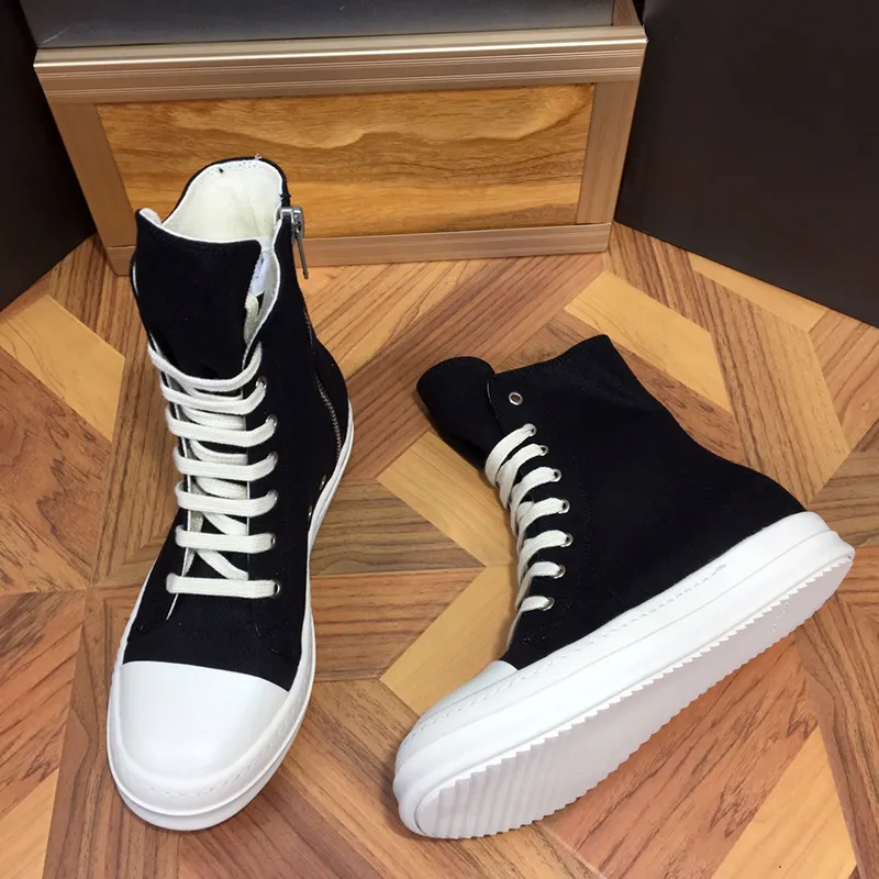 Good Quality Men Women Casual Boots Outdoor Rick Technology Canvas Trainers Owens Fashion Pairs Outdoors Platform Trainer Sneaker