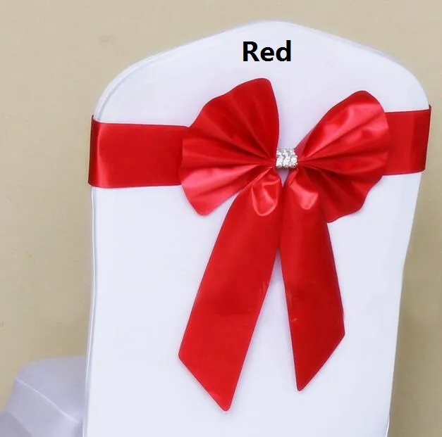 Chair Covers Bow chair belt Wedding decoration back covers elastic ribbon color optional Covers