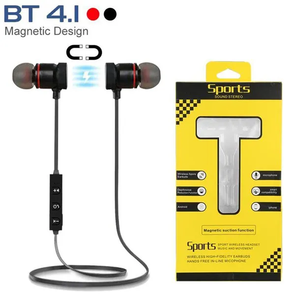 M5 M9 Magnetic Wireless Bluetooth Earphones Stereo Sports Earbuds in-ear Headset hörlurar med mikrofon för LG IPhone 7 Samsung