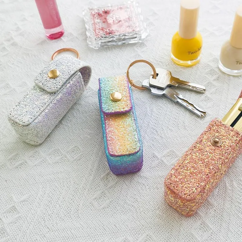 Milkjoy Niedliche Mini-Lippenstift-Packung, Kosmetiktasche, tragbar, glitzernd, modisch, Kawaii, Lippenstifte, Aufbewahrungsanhänger für Frauen, Kosmetiktaschen, Hüllen