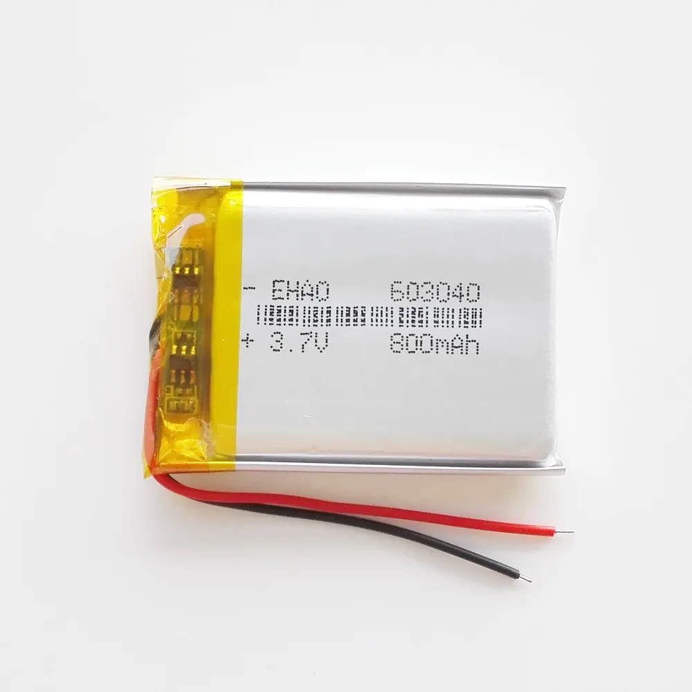 Modell 603040 3,7 V 800 mAh Lithium-Polymer-Li-Po-Akku für MP3, MP4, DVD, PAD, Mobiltelefon, GPS, Powerbank, Kamera, E-Books-Recorder