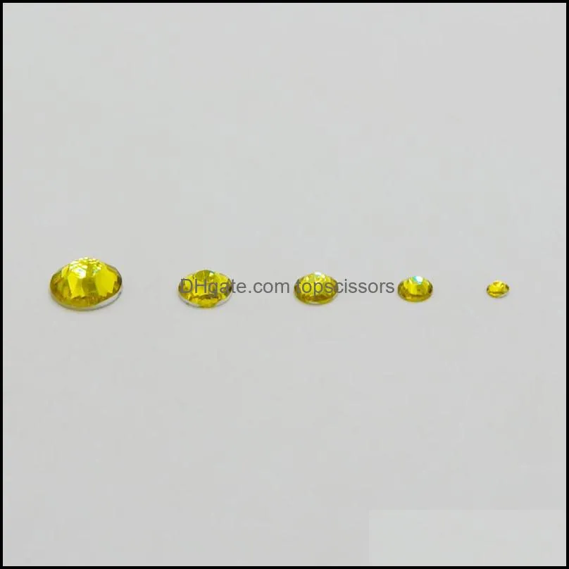 5000pcs High Quality Mixed Size Yellow Color Many Flat Back Non-thermal Fixed Stone Gem Crystal Rhinestone DIY Nail Decoration1