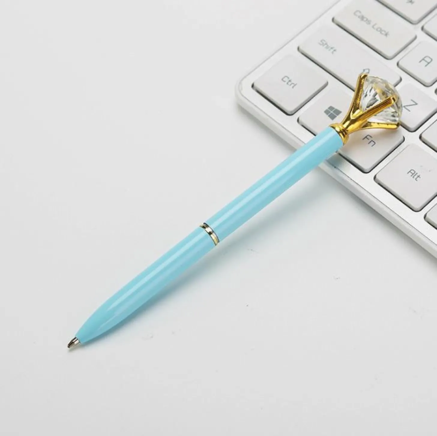 Luxury Metal Crystal Diamond Pen 8 Colors Polka Dot Ball Pens Fashion 19 Carat Large Diamond Ballpoint Pen
