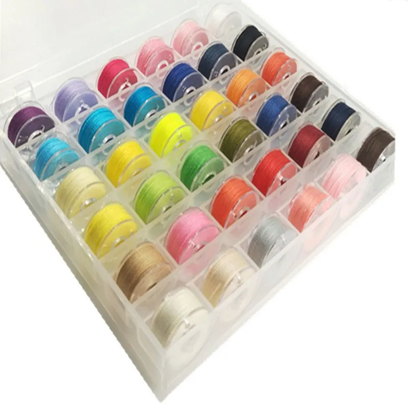 Plastic Bottom Thread Bobbins Transparent Spools Storage Box for