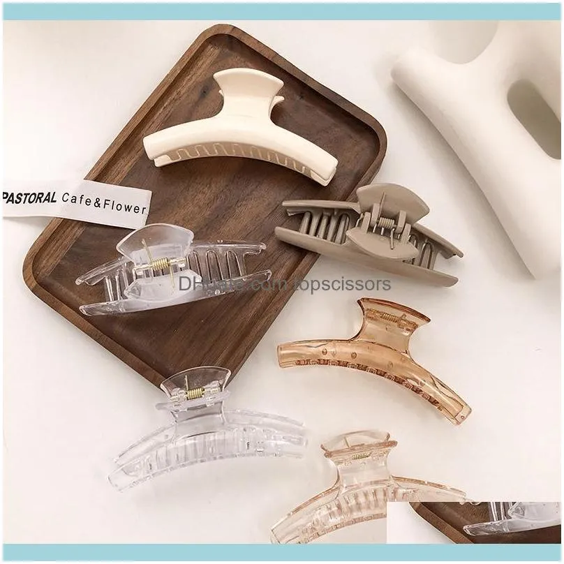 Transparent Acrylic Hair Claw Simple Woman Crab Clip Girl Fashion Brown Women Vintage Accessories1