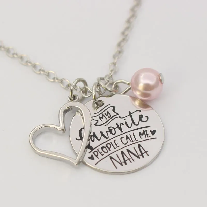 My Favorite People Call Me Gigi NANA MawMaw Mimi Mother's Day Gift, Gift For Mom, Her, Grandmother Pendant Necklaces