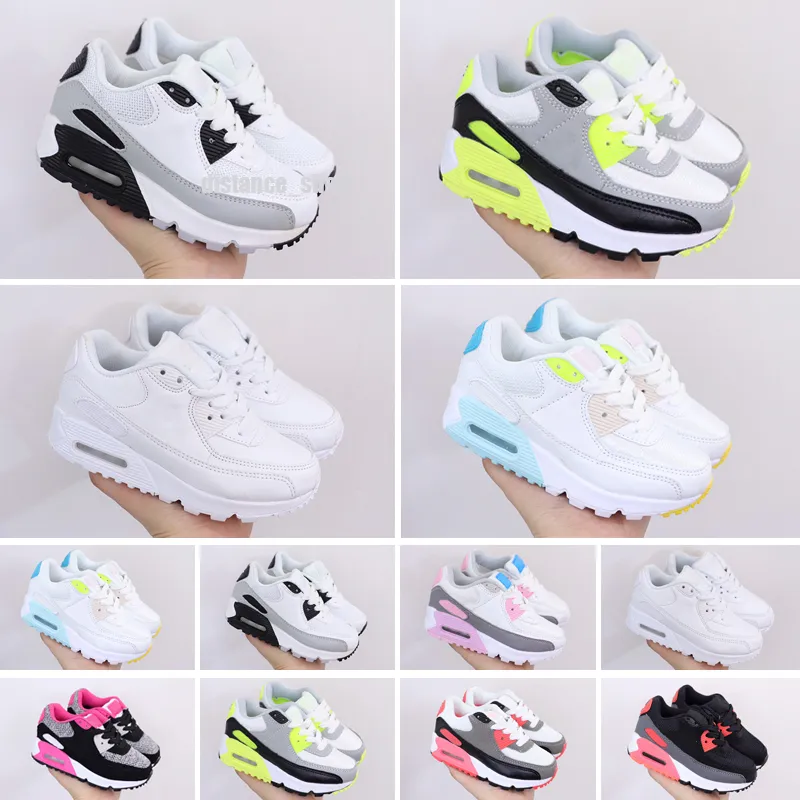 Nike Air Max 90 2018 Bebek Erkek Bebek Kız Çocuk Gençlik Çocuk 350 ayakkabı Koşu Spor Ayakkabıları Korsan Siyah klasik 90 Sneakers eur 28-35