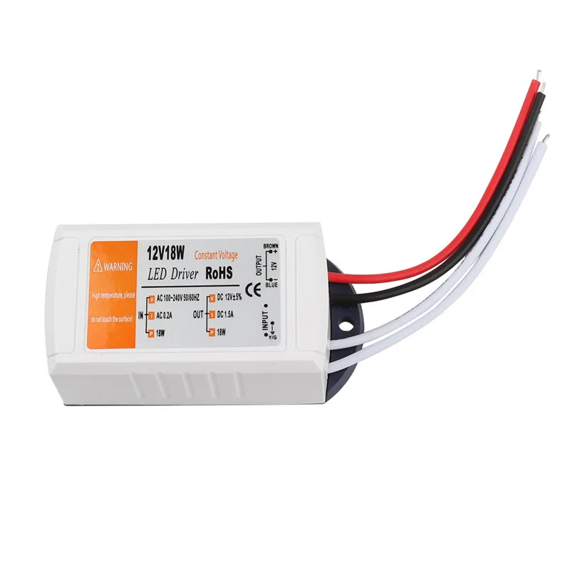 Driver LED rotondo 12W 15W AC 220-240V A DC 12V 24V Adattatore di alimentazione Trasformatore esterno per lampada a strisce LED Illuminazione interna  39