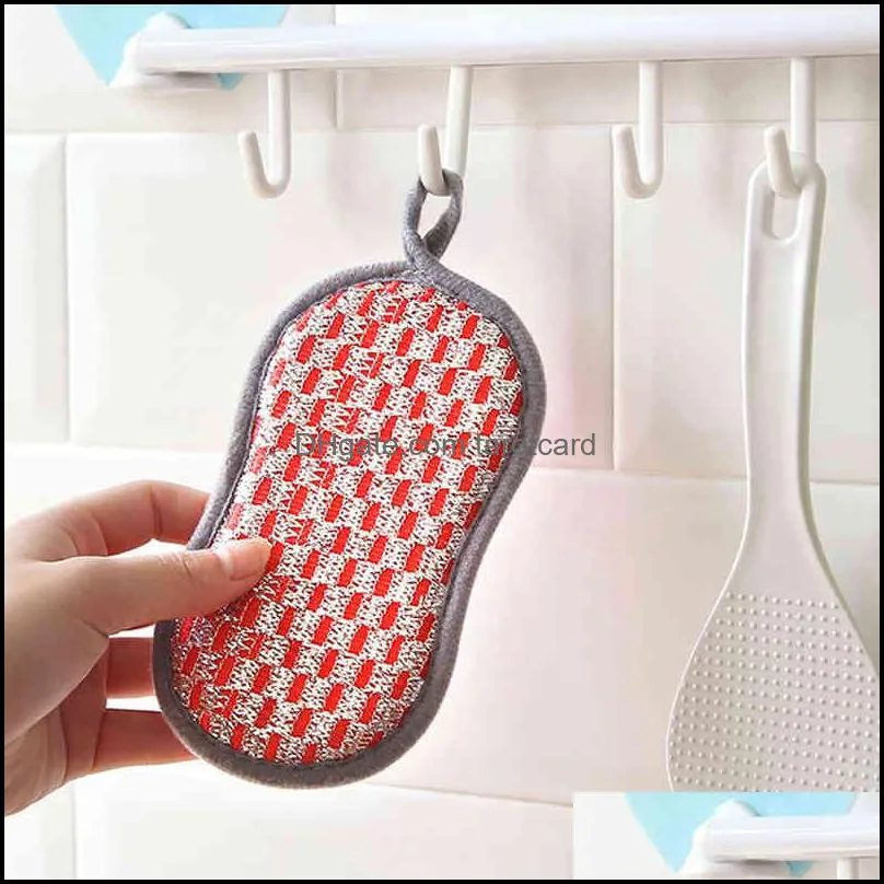 Double Sided Kitchen Cleaning Brushes Magic Sponge Wipe Block Kitchens Clean Sponges Brush Scrubber Dishwashing Bathroom Accessorie