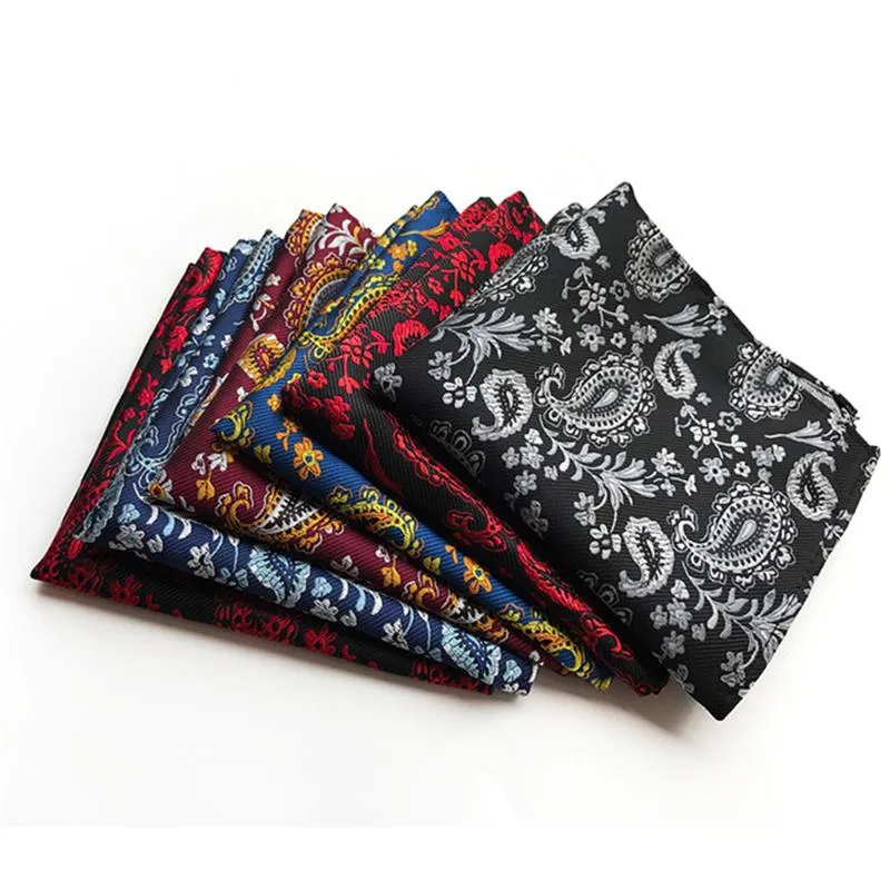3 STÜCKE Herren Taschentuch Quadratischer Tuch Polyester Mode Mode Anzug Tasche Handtücher Formale Geschäft Cashew Dot Geometrie