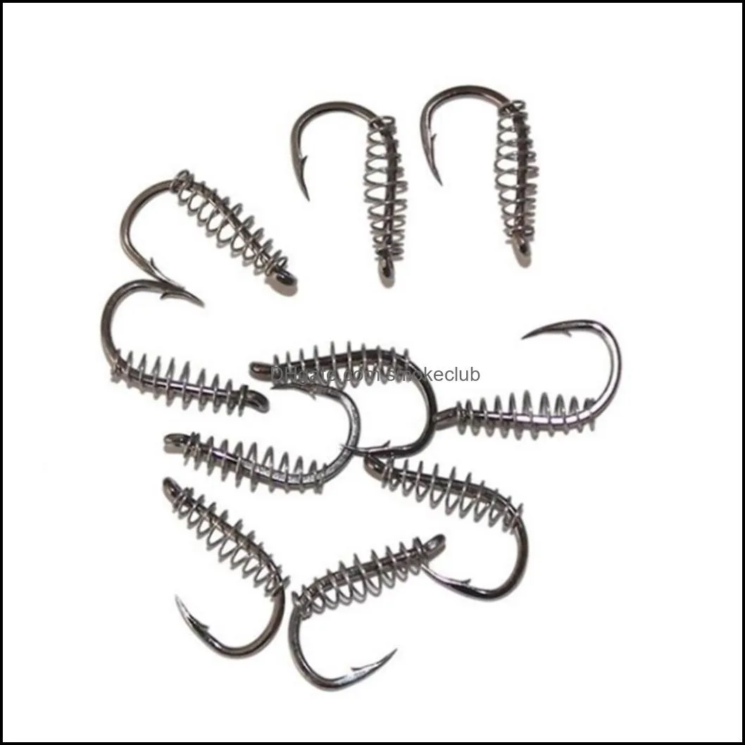 High Carbon Steel Spring Hook Barbed Swivel Carp Jig Fishing Hooks With Hole For Fishing Tackle Accessories jig