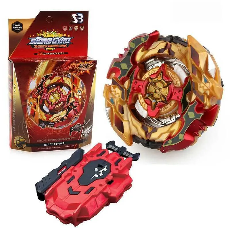 Burst Superking B-128 with Launcher Metal Fusion Arena Booster Spinning Top Gyro Battle Fight Toys for Kids Boys Birthday Gifts X0528