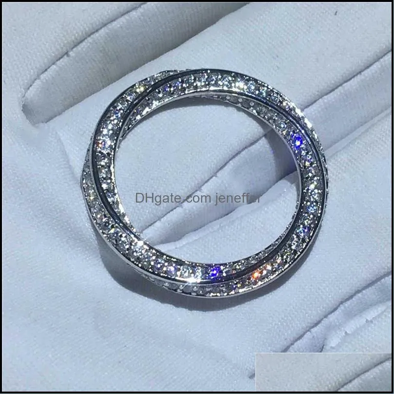 infinity ring 925 Sterling silver Micro pave AAAAA Cubic Zirconia Engagement Wedding Band Rings for women Party Jewelry Y0611