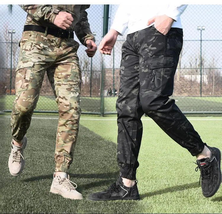 Pantaloni da uomo Governatore tattico Tuta militare multitasca Abbigliamento Plus Leggings mimetici da esterno sottili in velluto Esercito sciolto