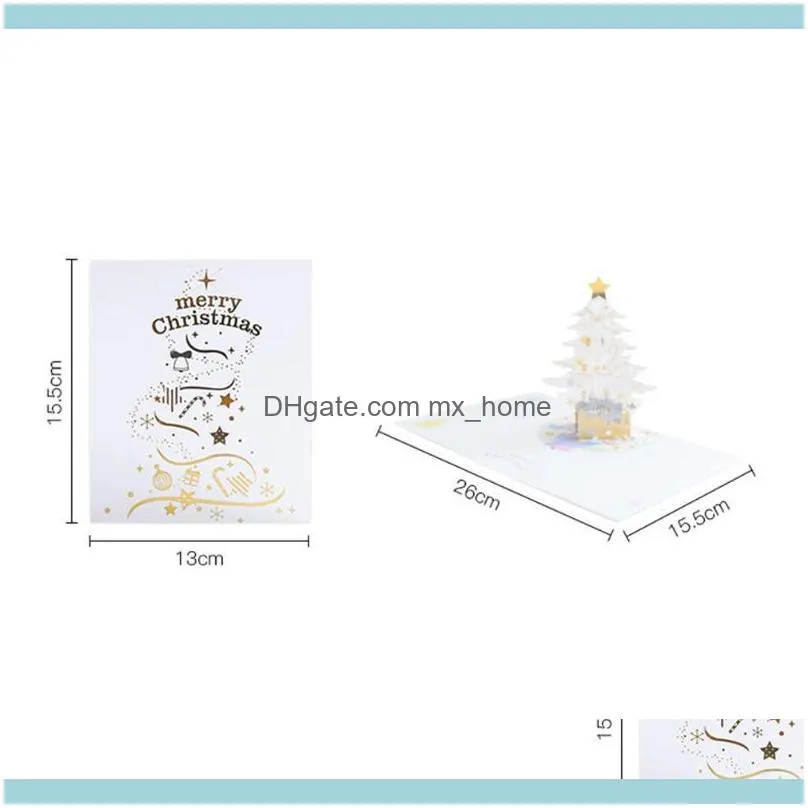 Greeting Event Festive Party Supplies Home & Gardengreeting Cards Christmas Tree 3D -Up Card Merry For Gift Kids Dtt88 Drop Delivery 2021 0W