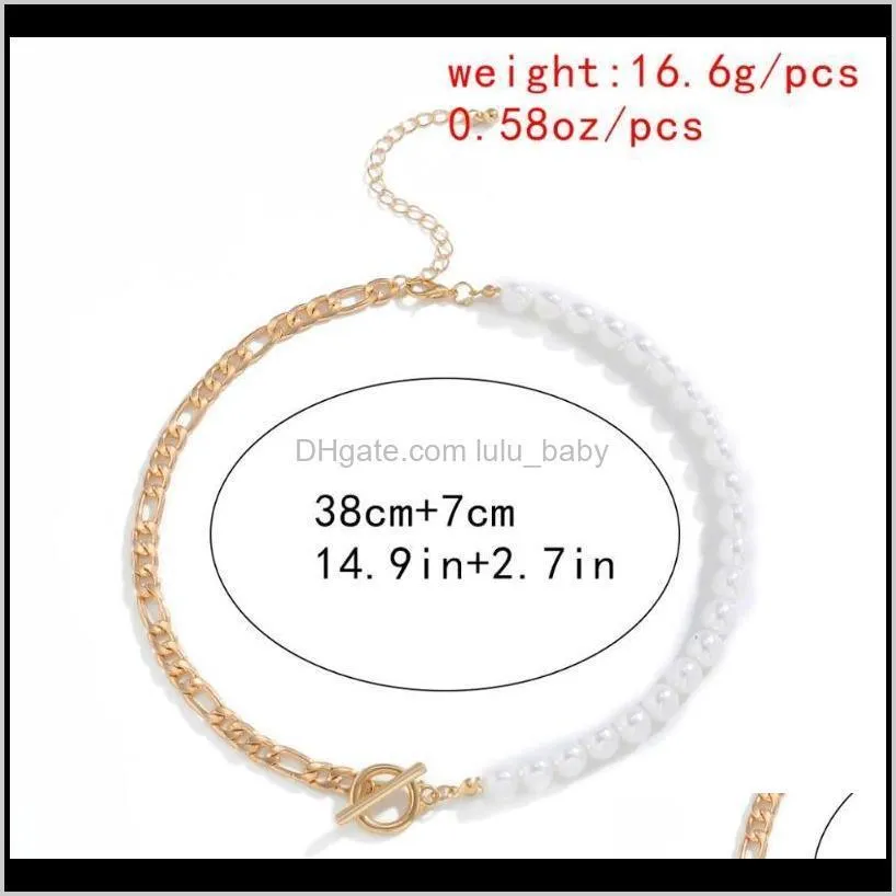 statement choker for necklace chain imitation necklace button pearl women circle bohemian jewelry pendant metal stick cvtos