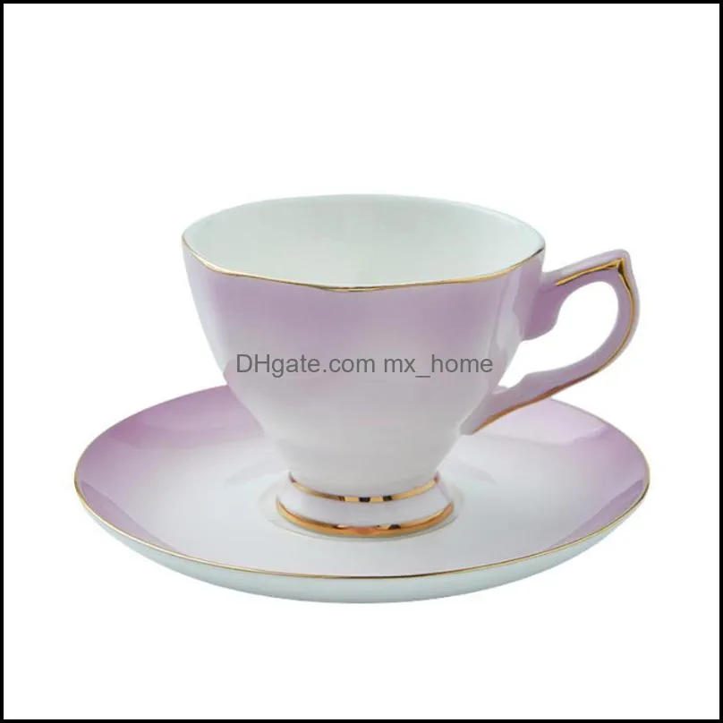 Cups & Saucers European Style Modern Creative Ceramic Coffee Cup Set Luxury Household Afternoon Tea Pink Caneca Cafe Home Utensils