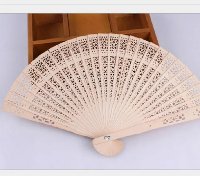 2021 new personalized wood folding hand fans gift with organza bag wedding favors fan party giveaways Free