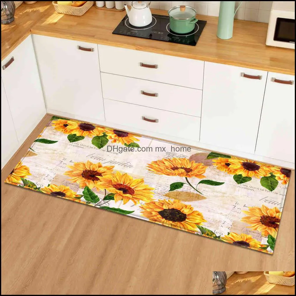 Modern Kitchen Mat Home Doormat Carpet for Living Room Hallway Decoration Floor Anti-Slip Mats Bedroom Entrance Door Bath Rug A0609