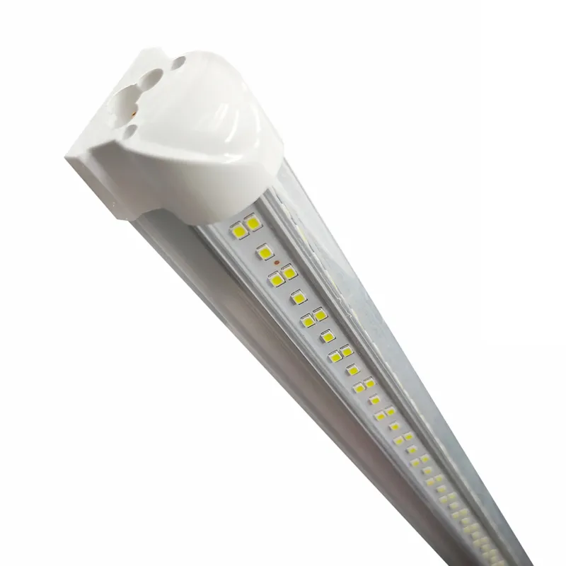 T8 8FT 72 Watt Geïntegreerde buis Licht V Vorm LED-buizen 8 Voeten Koeler Deur Vriezer Winkelverlichting Voorraad in Los Angeles en New Jersey AC 110-277V 25PSC Usalight