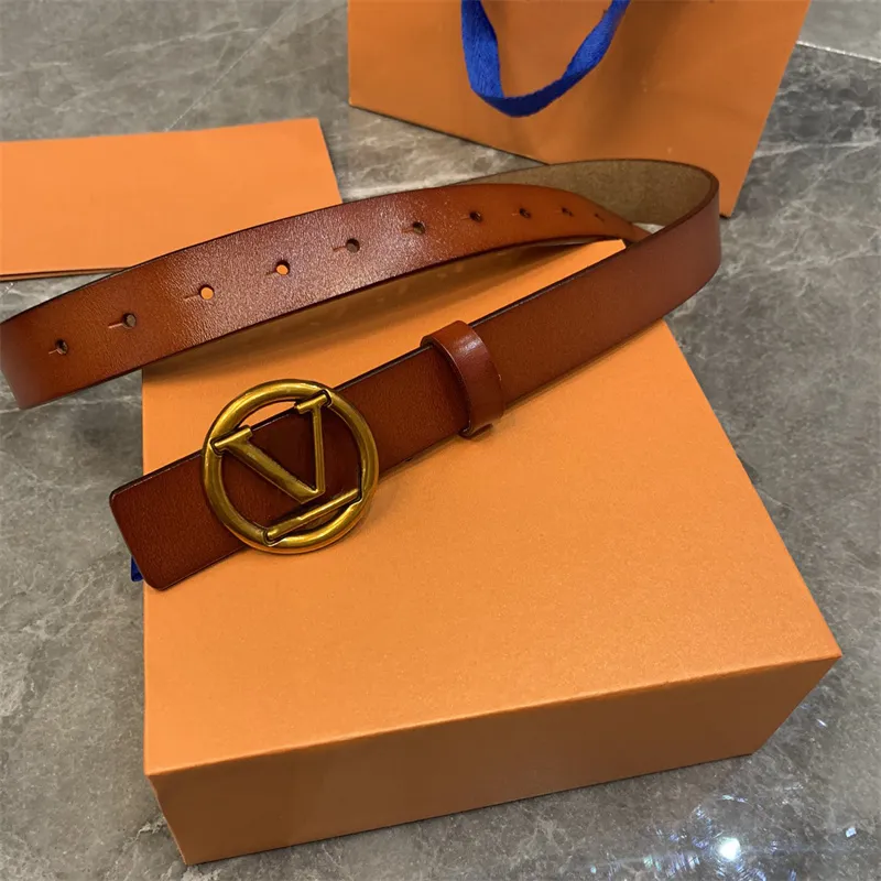 Fashion Brands Round Buckle Design Belt Trend Men Womens Leather Luxury Belt High Quality Letter Design Belts 9 Colors Style Width 2.8 Cm