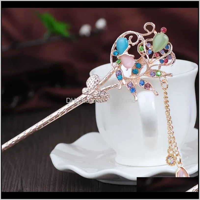 alloy jewelry new product listing 2019 high end top selling woman wholesale custom butterfly hairpins hairgrips