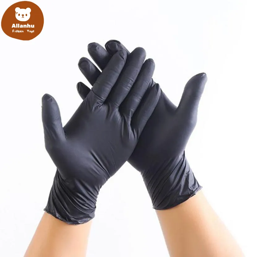 100 Pcs Gants Jetables Blanc Nitrile Caoutchouc Gants en Latex