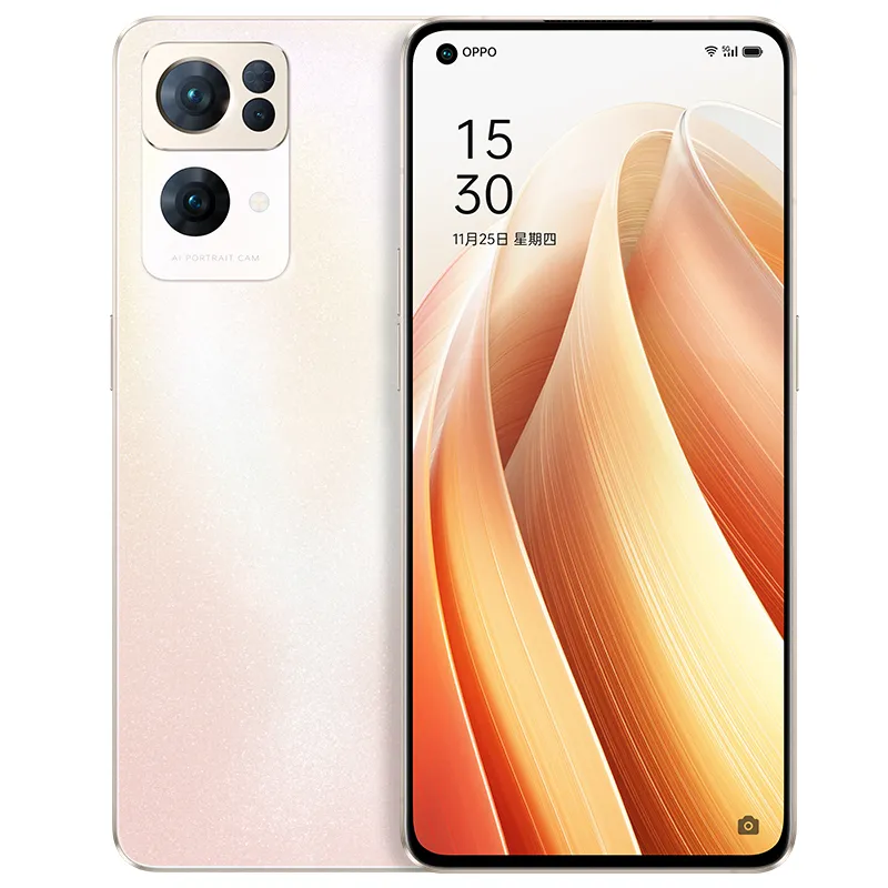 オリジナルのOppo Reno 7 Pro 5G携帯電話12GB RAM 256GB ROM Octa Core 50.0MP AI NFC Demense 1200 MAX And​​roid 6.55 "Amoled全画面指紋IDフェイススマート携帯電話