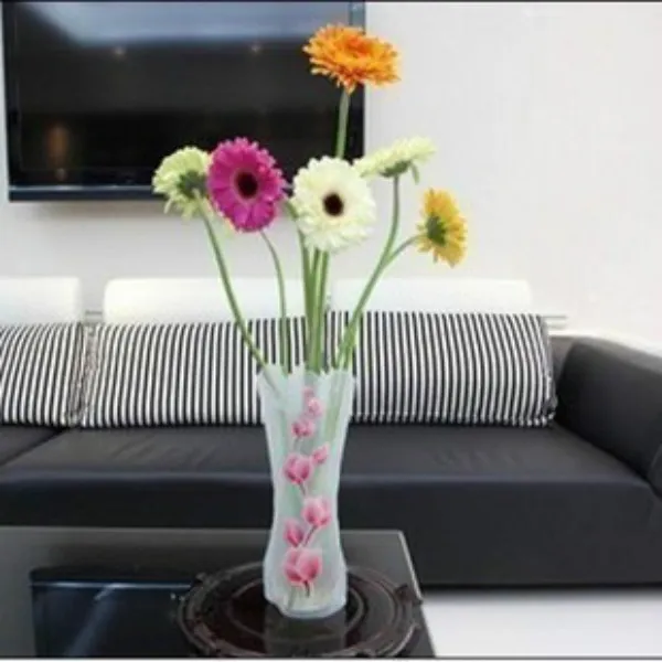 Creative Clear PVC Plastic Vases Water Bag Eco-friendly Foldable Flower Vase Reusable Home Wedding Party Decoration RH3641