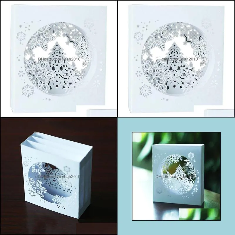 Greeting Cards Christmas 3D Up Holy Snowflake Handmade Custom Gifts Souvenirs Postcards