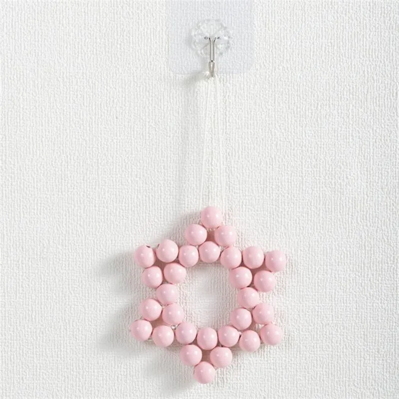 colorful star wooden bead pendant star shaped hanging ornament home decoration party favors