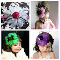 Fashion Feather Baby Girls Hairbands Babies Headbands Barrettes Children Elastic Hair Bands Kids Combs Ribbons Hair Accessories