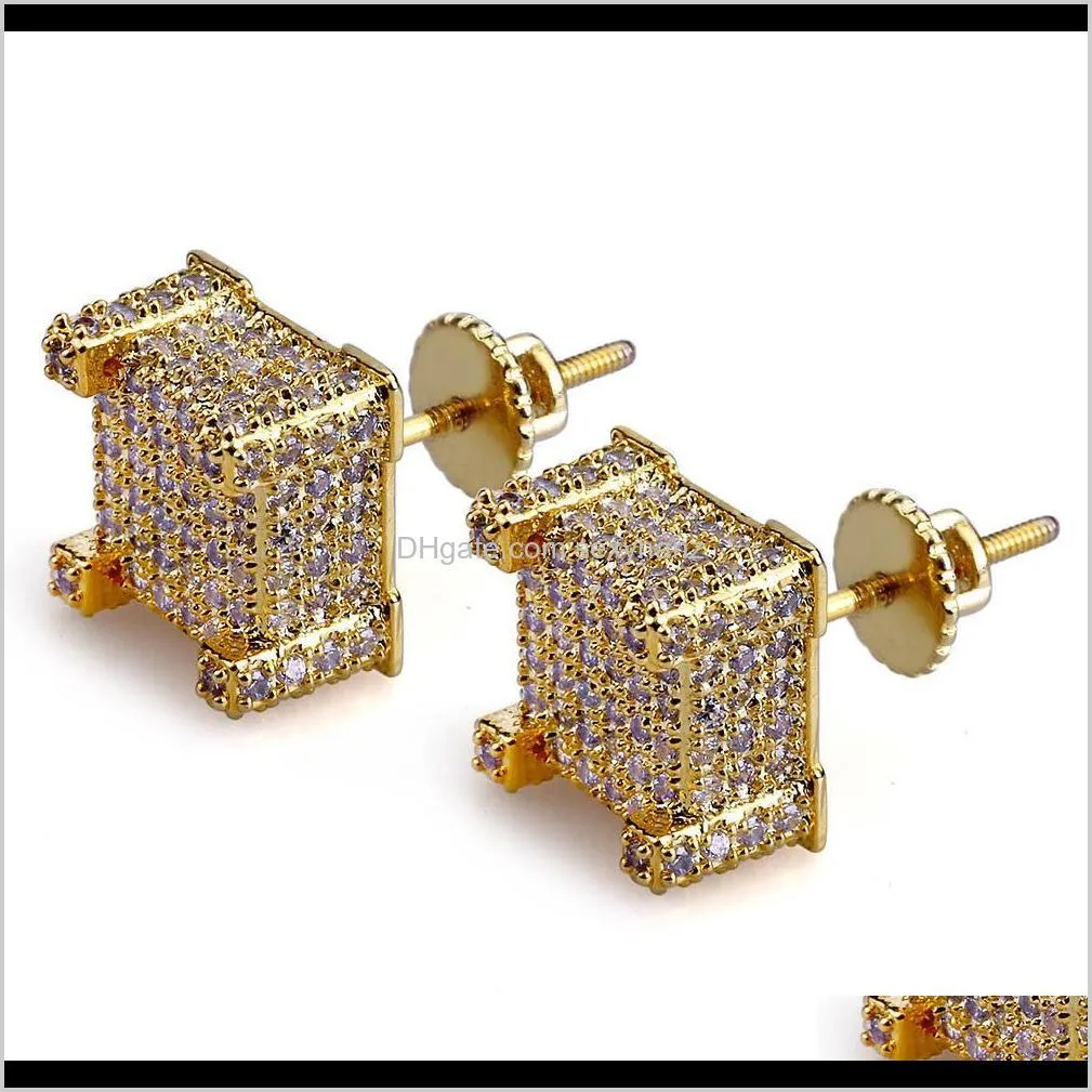 gold-plated zircon studs hip-hop men`s ear nails hot selling in europe and america