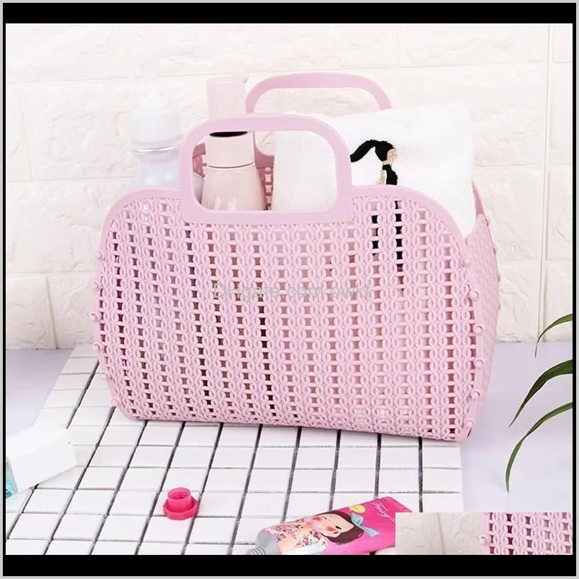 fashion folding storage basket colorfulplastic portable kitchen bathroom bath basket bathroom accessories organizers