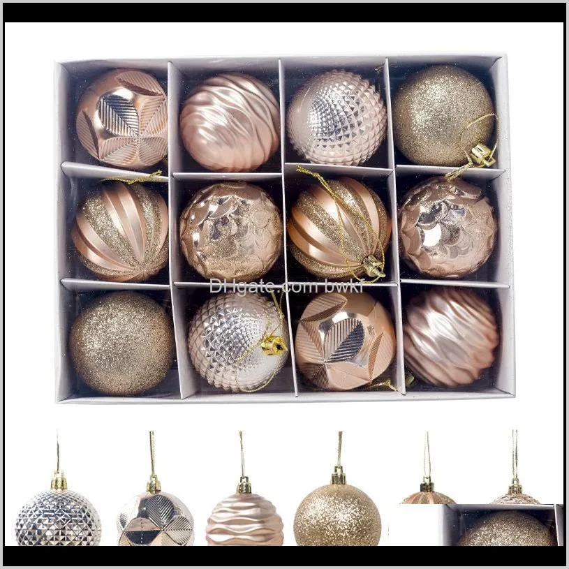 Decoraties Feestelijke Feestartikelen Tuin Drop Levering 12 Stks Kerst Ornament voor Xmas Home Light Plastic Balls Decor One Barrel Ball 20