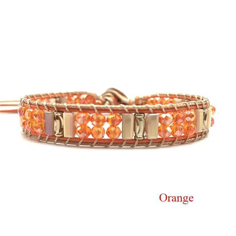 Bracelet de chaîne en cristal fait à la main Cire tricoté bijoux bracelet bracelets pour femme bracelet réglable cadeau pulseira feminina Q0719