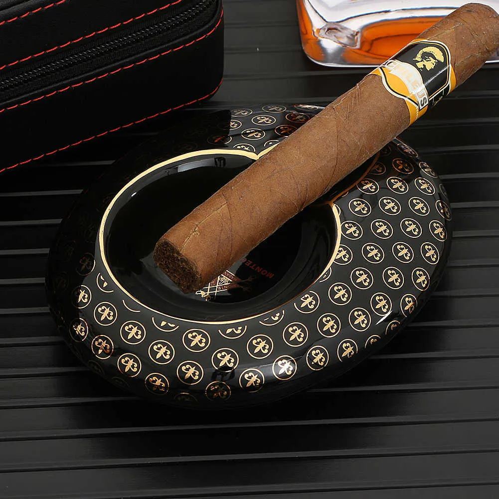 GALINER Runder Taschen Zigarrenaschenbecher Home Keramik Mini 1 Tube  Zigarrenaschenbecher Reise Outdoor Tragbarer Aschenbecher 210724 Von 15,39  €
