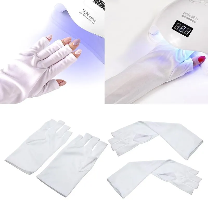 Anti UV Five Finger Gloves For Women With White Fingerless Sleeves, LED  Light Lamp, And Manicure Tool From Sansejinba, $23.86