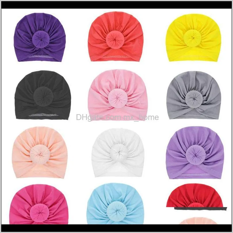 wholesale new fashion baby turban headbands soft ball bohemia hair accessories children kids hats shipping