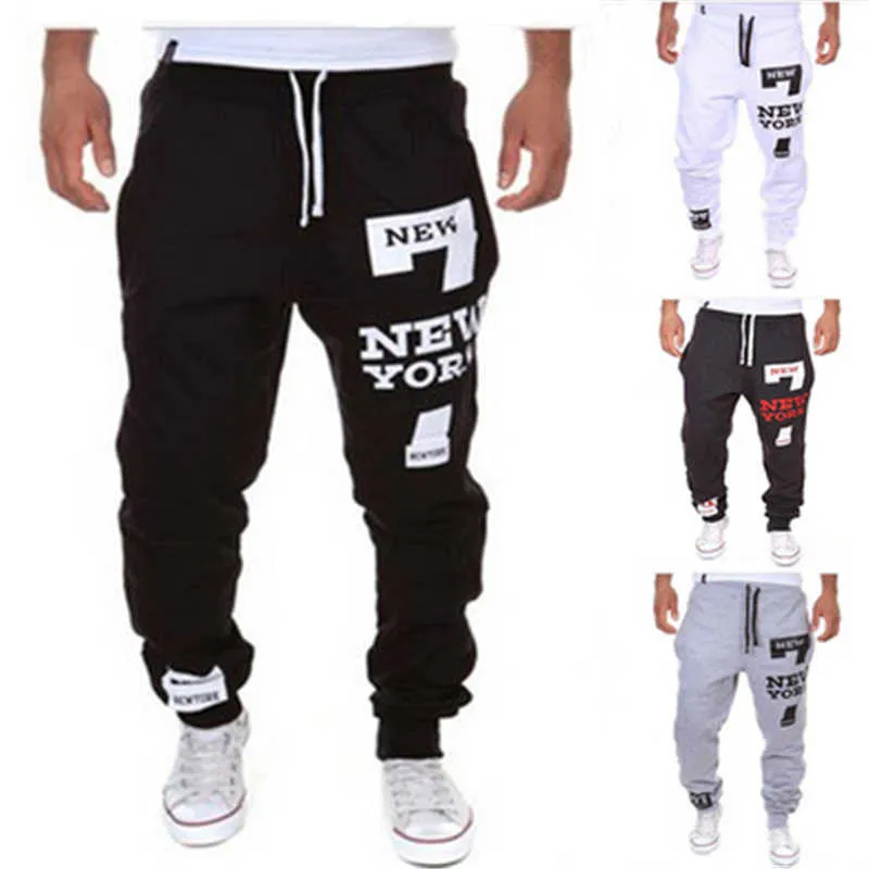 Hommes Jogger pantalon Homme Pantalon New York pantalon Impression Baggy Lettres Lâches Imprimé Casual Pantalon De Jogging Hommes Pantalon 2019 nouveau X0723