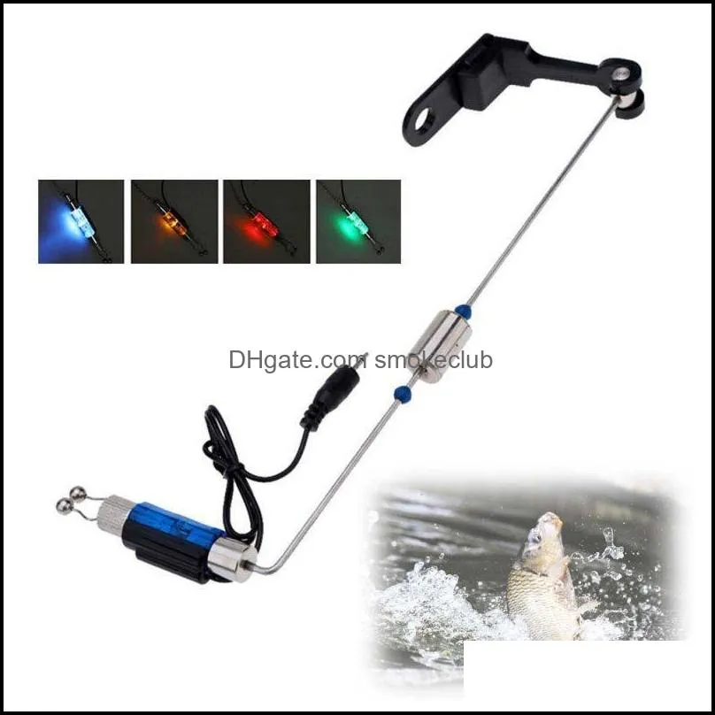 Fishing Accessories Alarm Iron Bite Hanger Swinger LED Illuminated Indicator Tackle Tools Outdoor