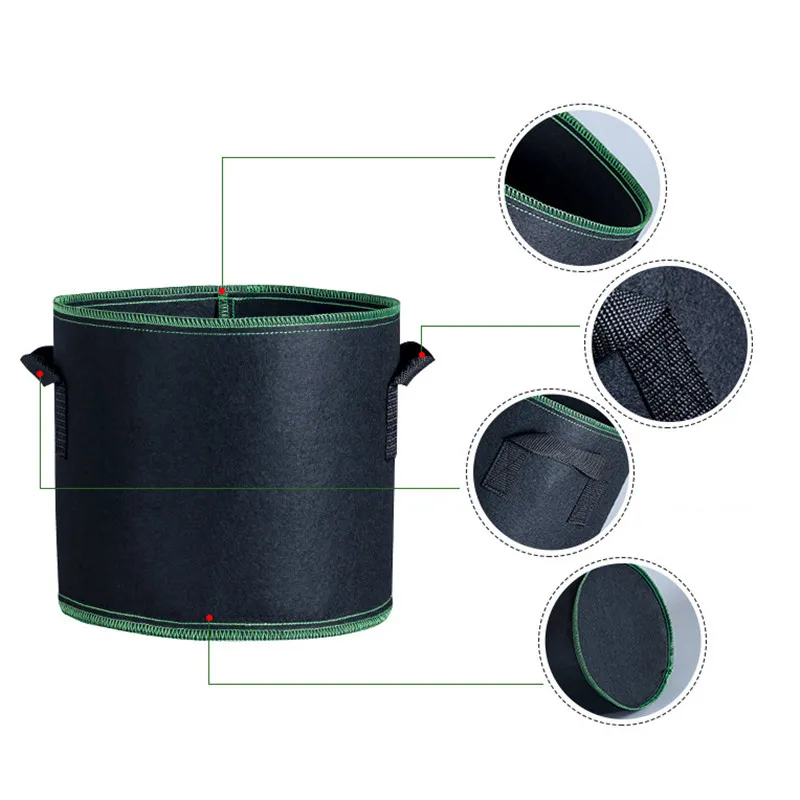 1-30 Gallon Grow Bags Heavy Duty Thickened Nonwoven Fabric Pots with Handles